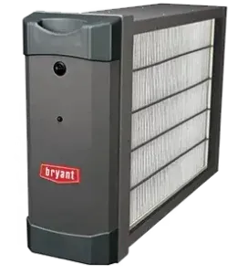 A bryant air filter is sitting on a white surface.
