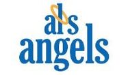 a logo for als angels with a ring in the middle .