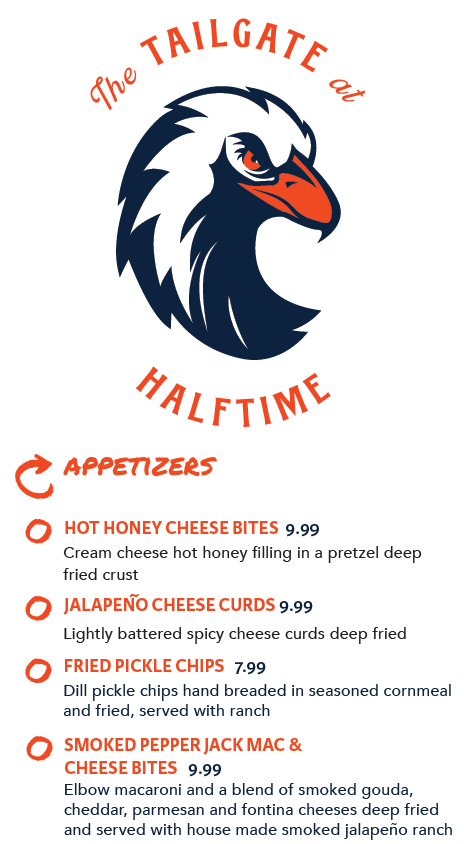 Image of Halftime's full menu
