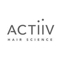 ACTIIV hair science logo in gray.