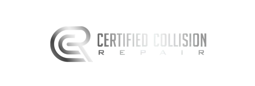 A logo for certified collision repair on a white background