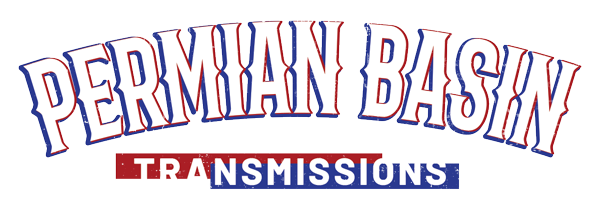 Permian Basin Transmissions logo in red, blue, and white text on a light background