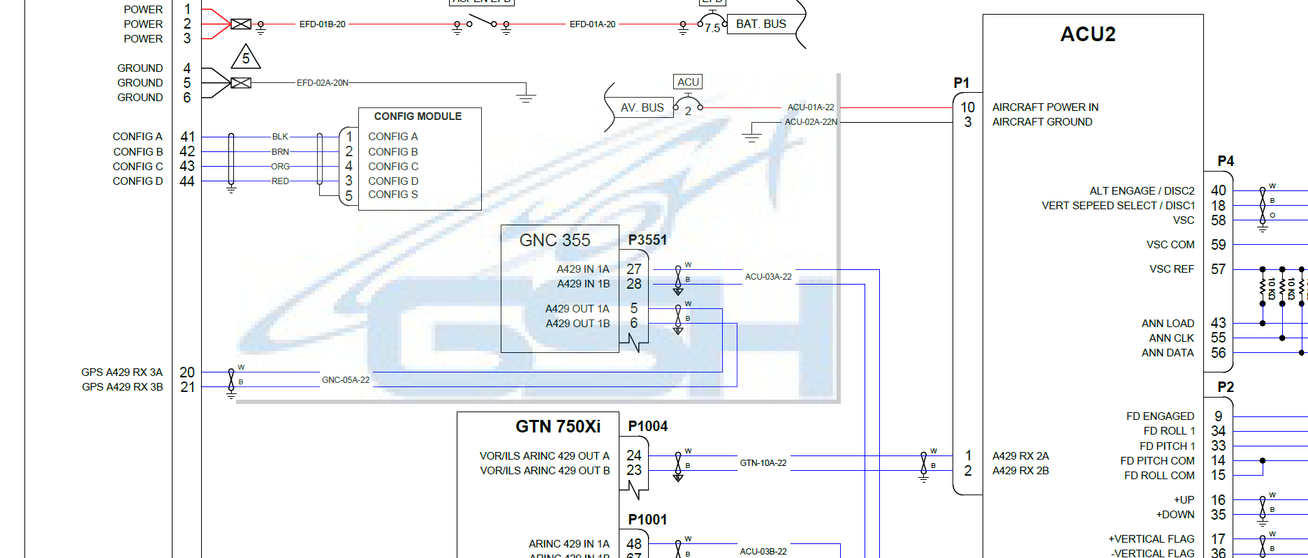 An AutoCAD wiring diagram