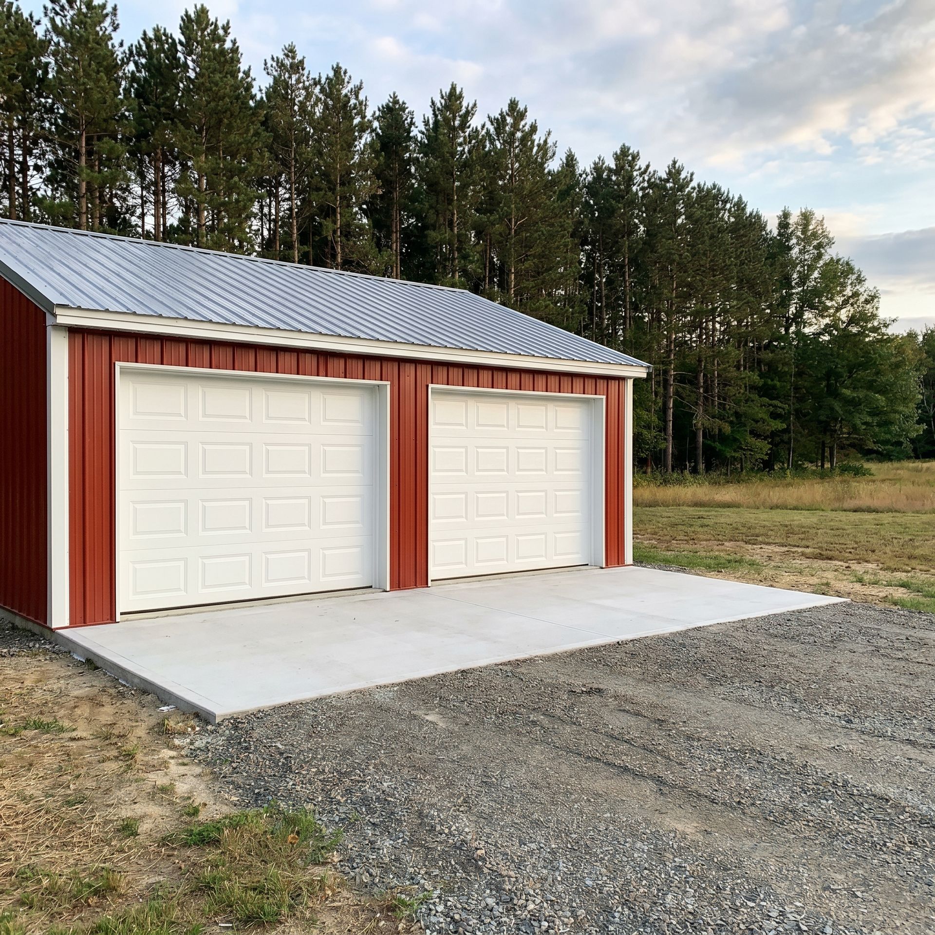 Finished detached garage Dayton ME Legacy Construction