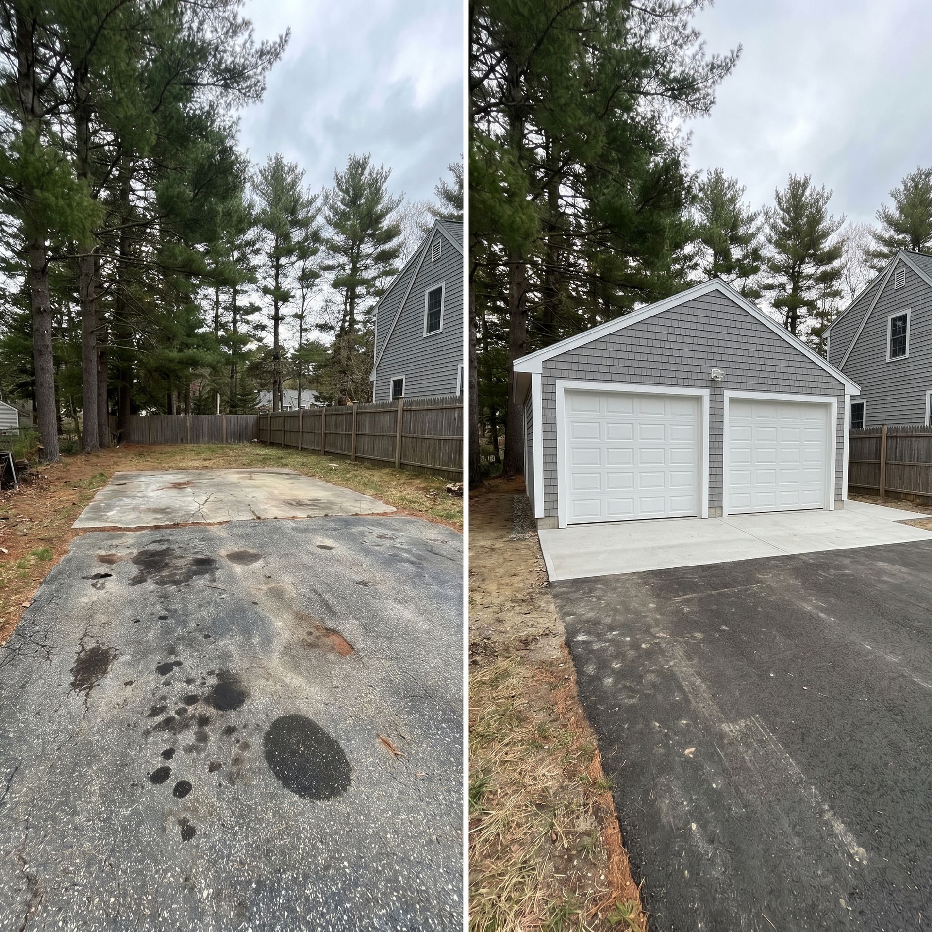 Before and after detached garage Freeport ME Before and after detached garage Freeport ME