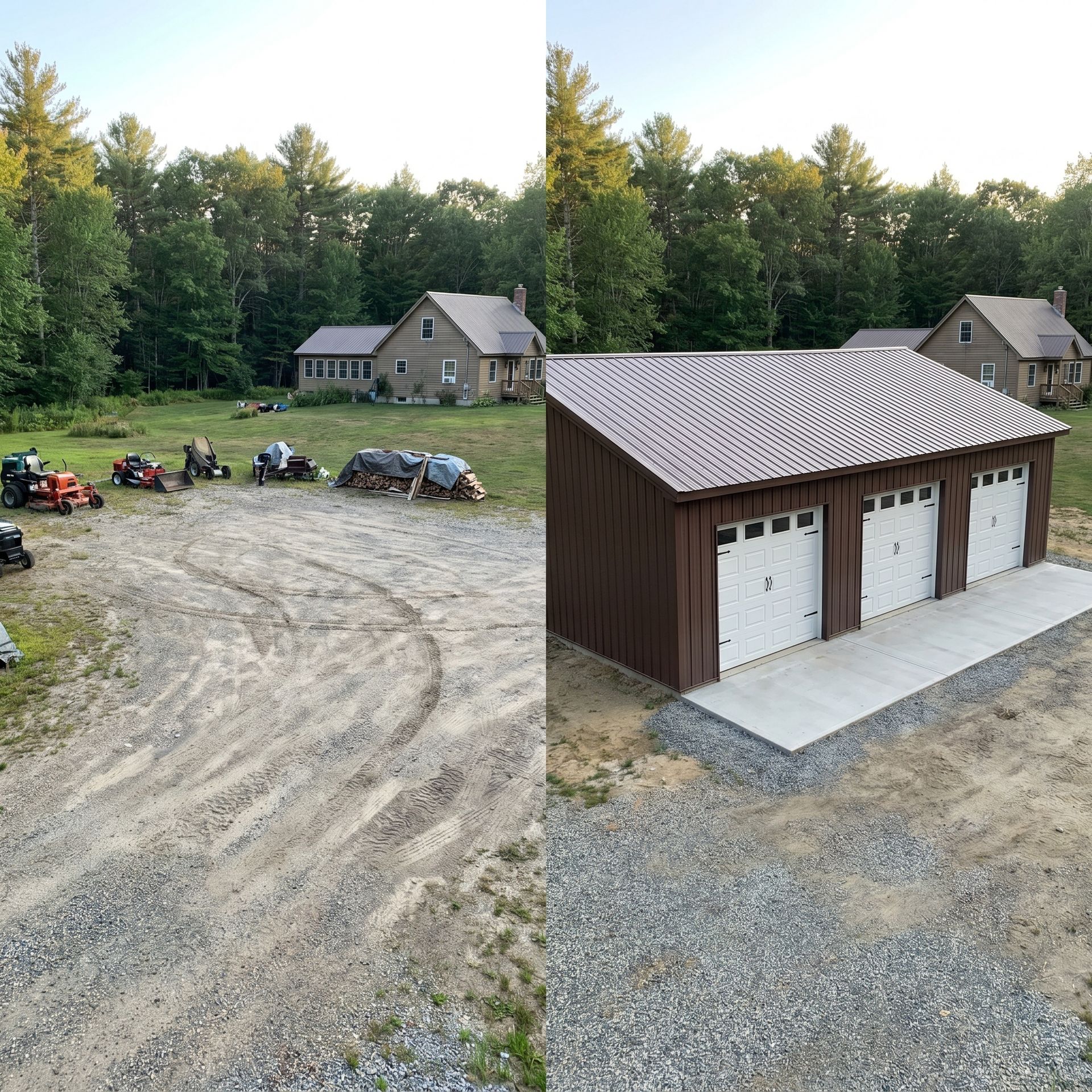 Before and after garage Hollis ME