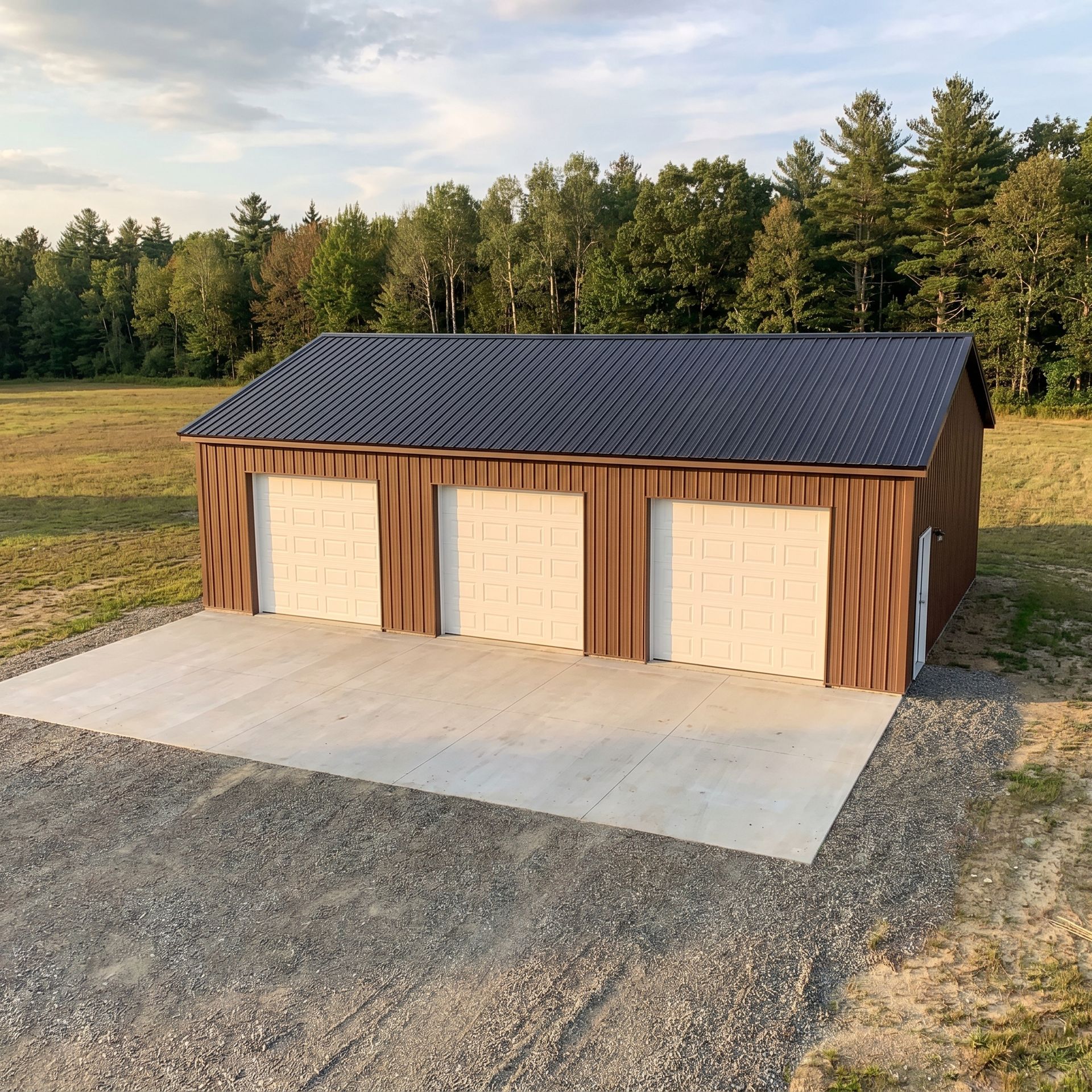 Finished large garage Hollis ME Legacy Construction