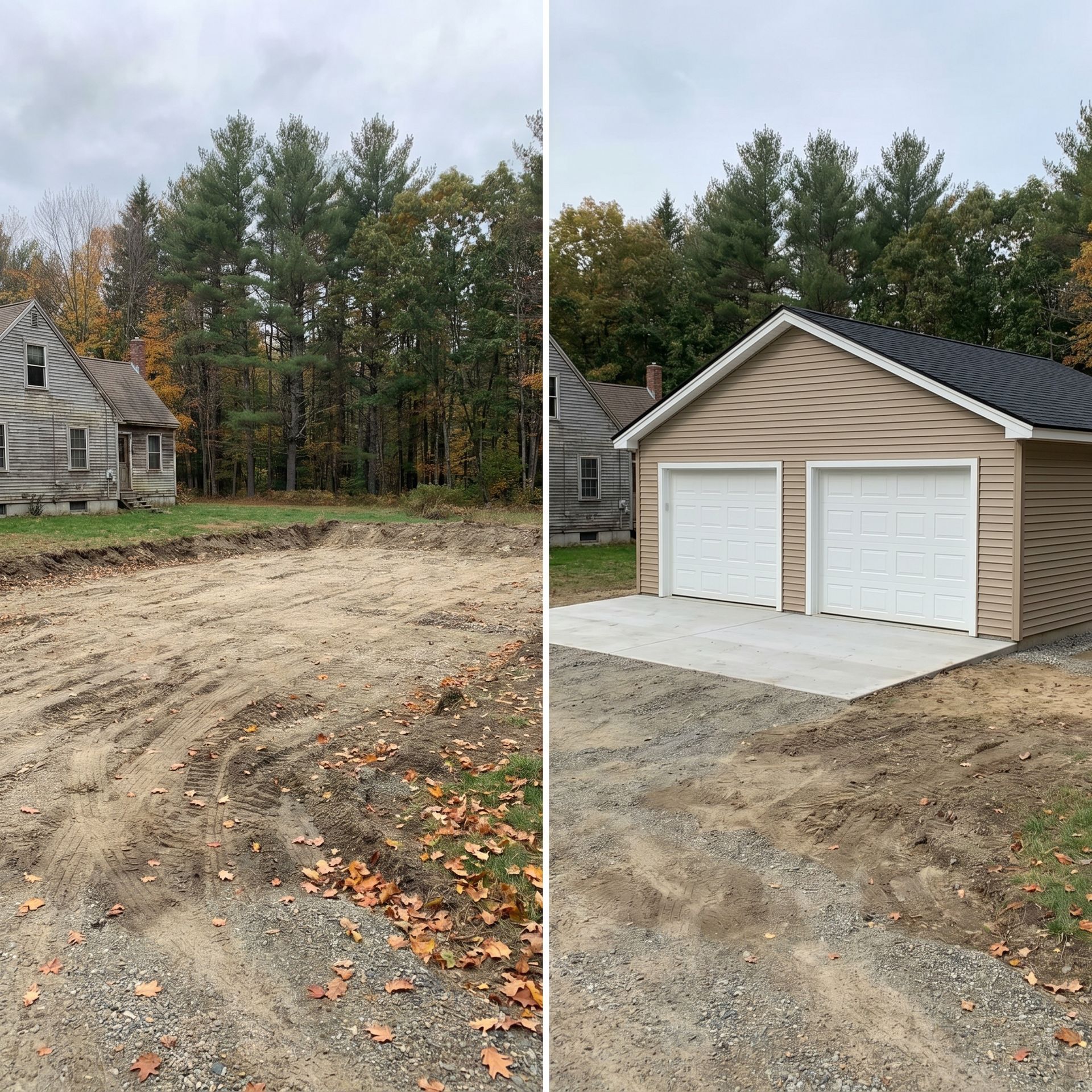 Before and after garage Lyman ME Before and after garage Lyman ME