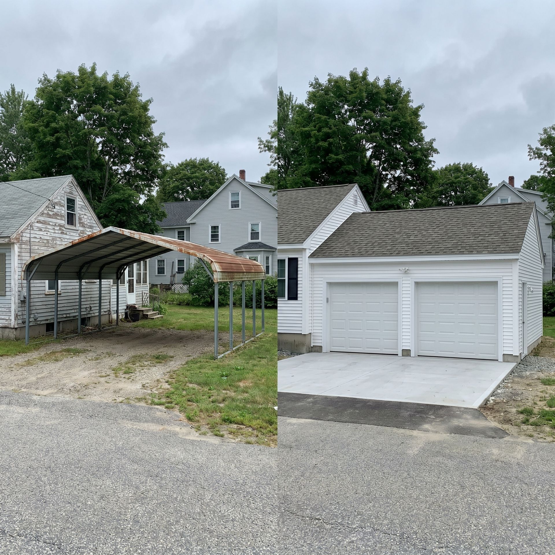 Before and after garage Saco ME Before and after garage Saco ME