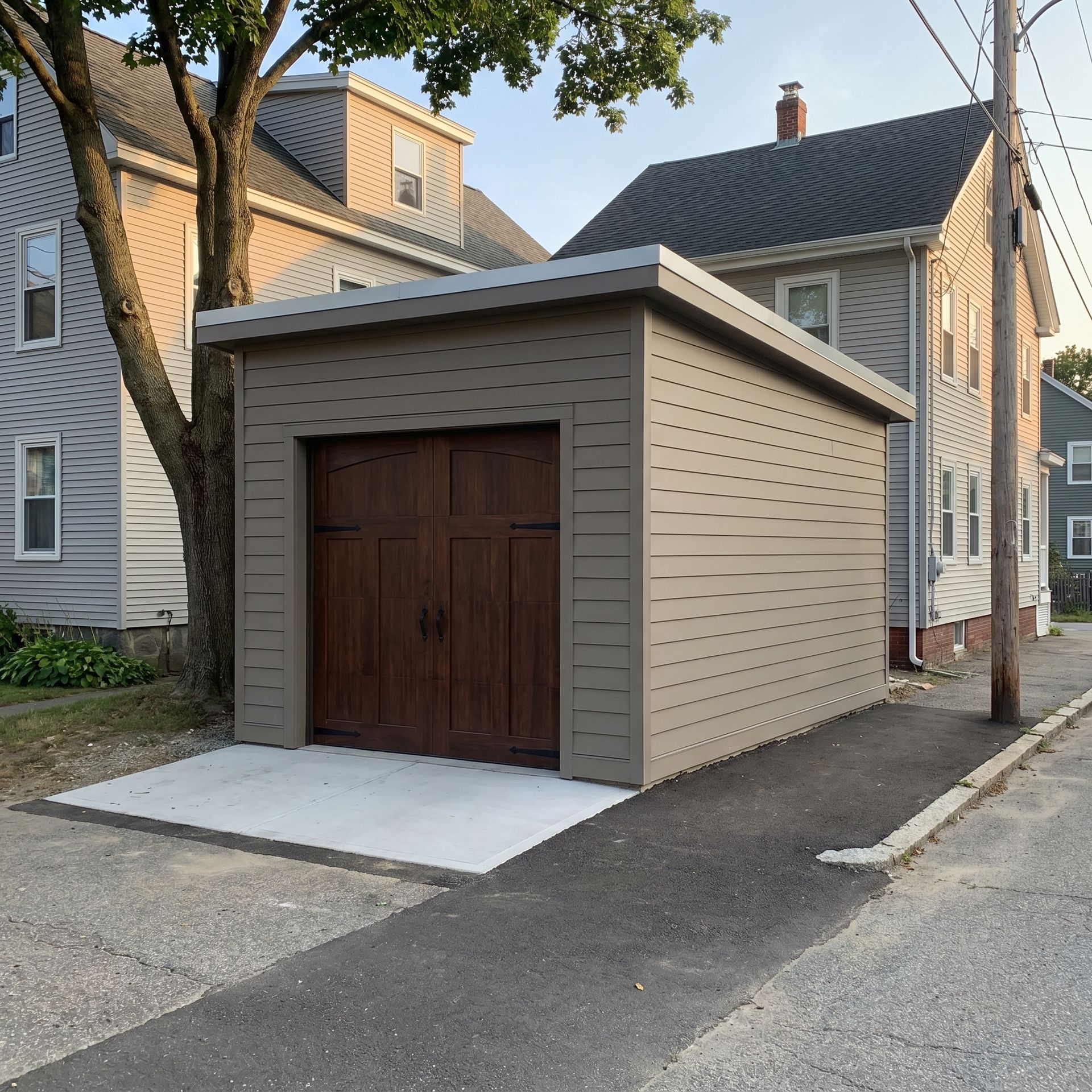 Finished urban garage South Portland ME Legacy Construction Finished urban garage South Portland ME Legacy Construction