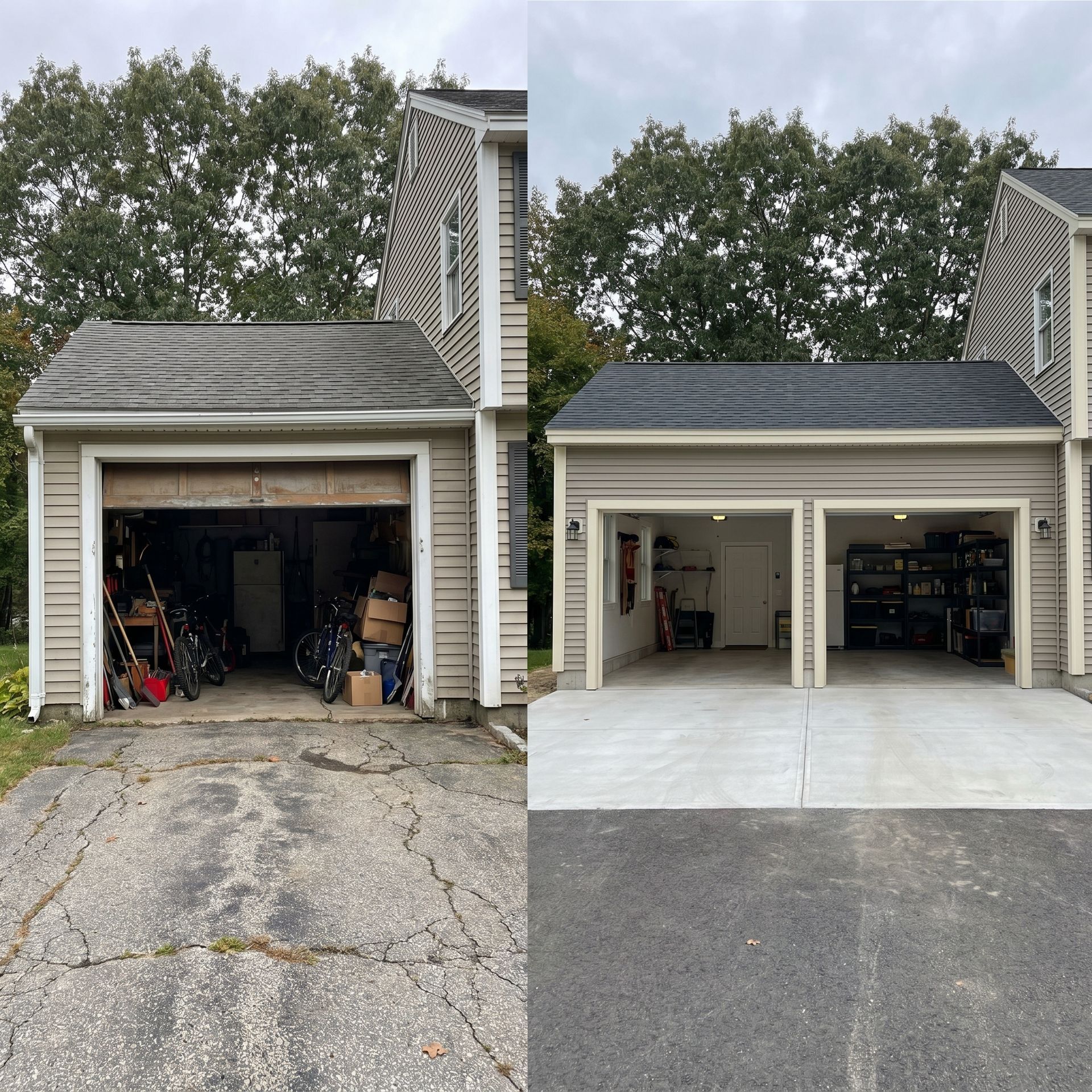 Before and after garage addition Cumberland ME Before and after garage addition Cumberland ME