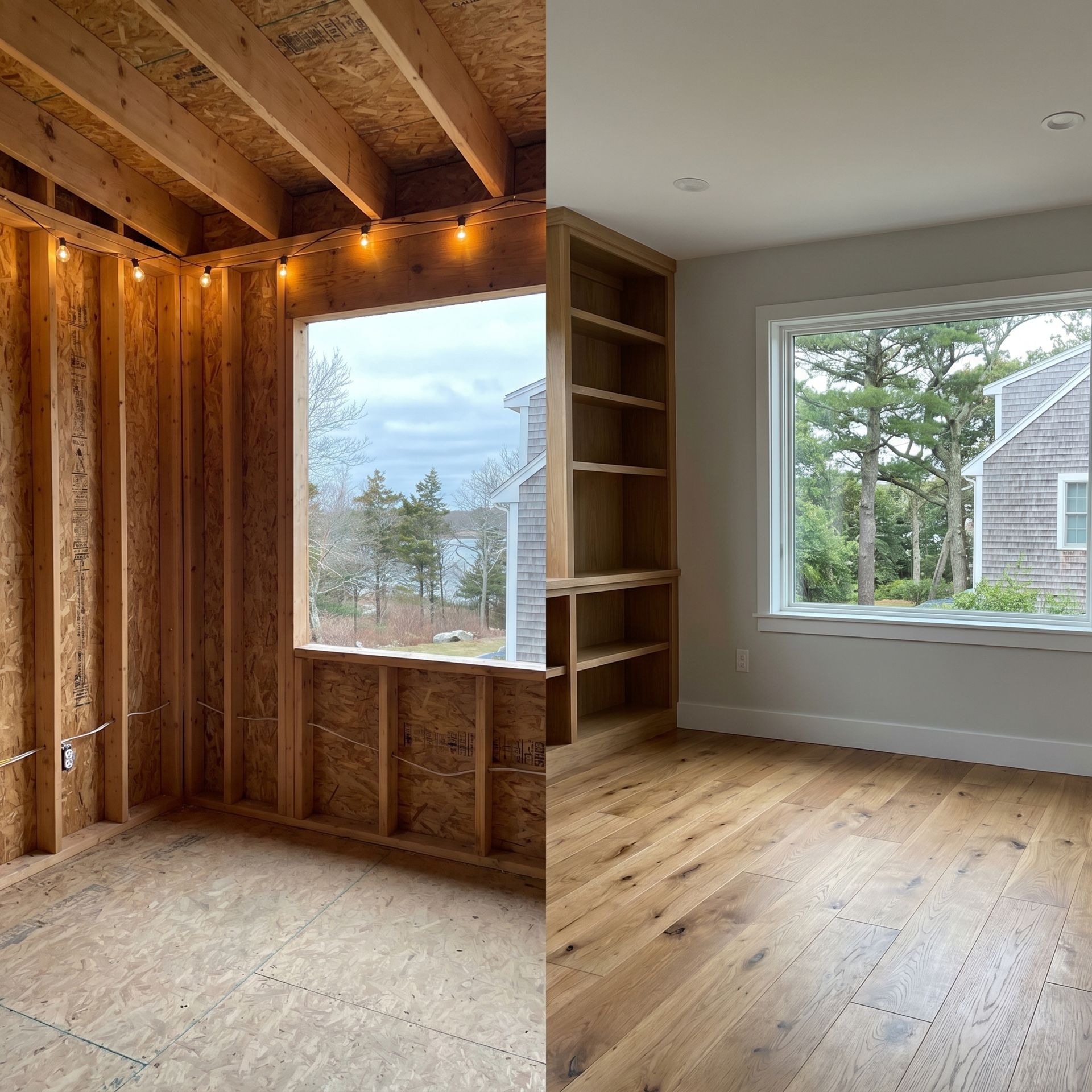 Before and after home addition Falmouth ME