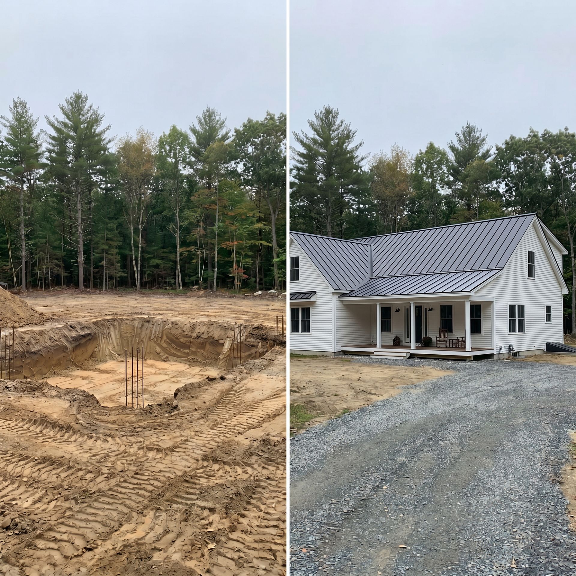 Before and after custom home Hollis ME Before and after custom home Hollis ME