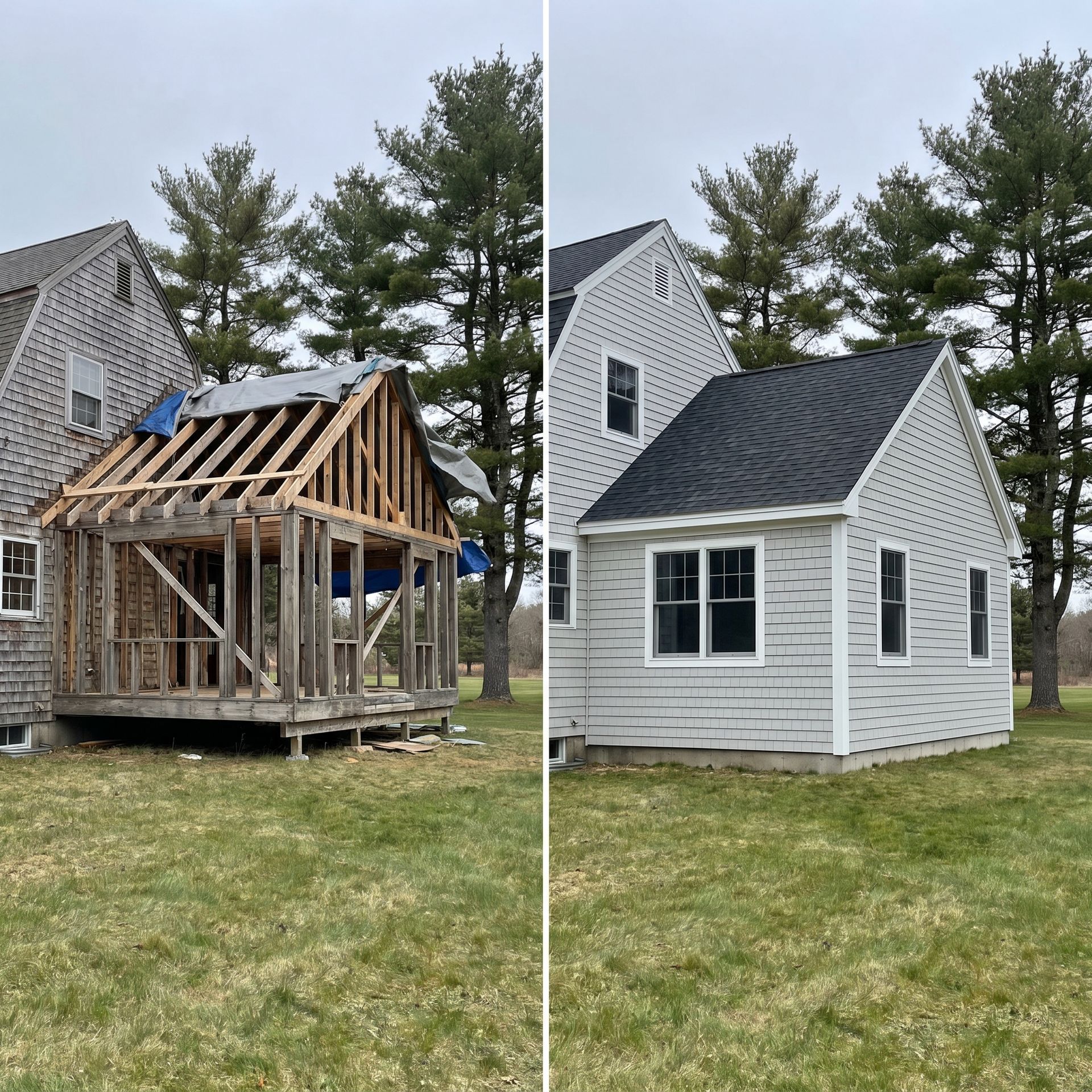 Before and after home addition Scarborough ME Before and after home addition Scarborough ME