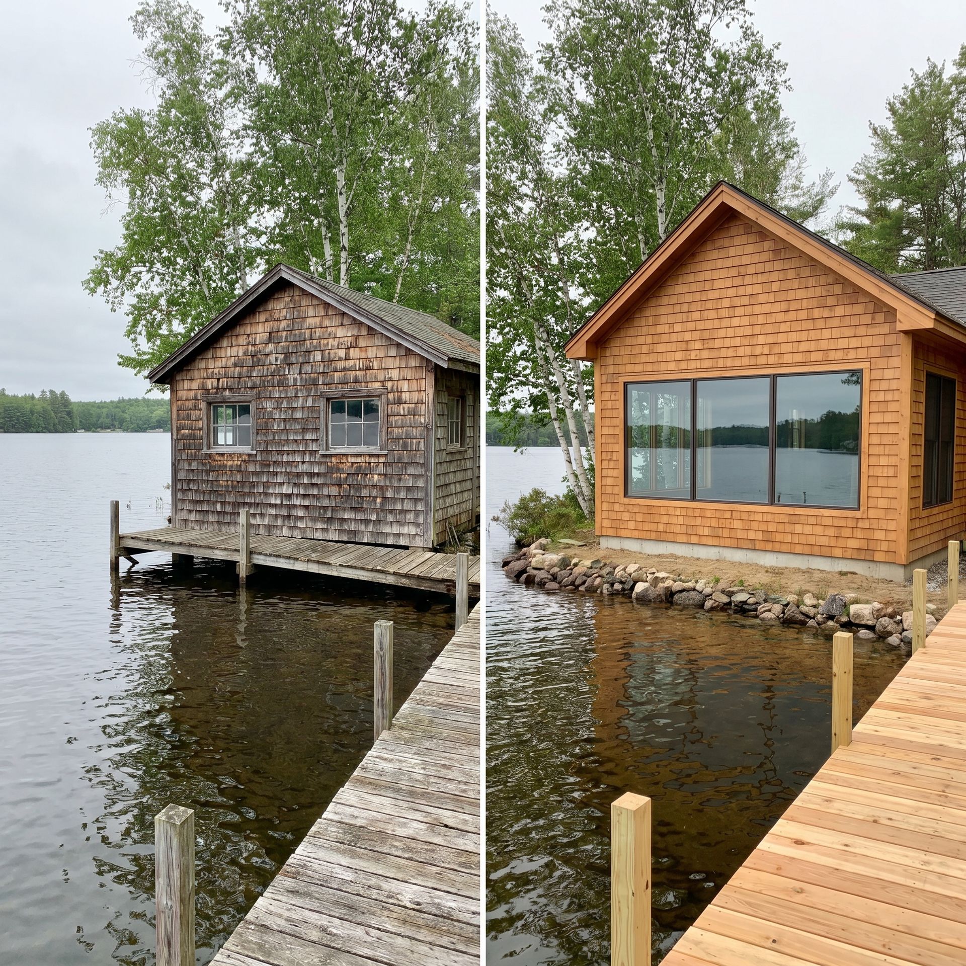 Before and after lakefront home Standish ME Before and after lakefront home Standish ME