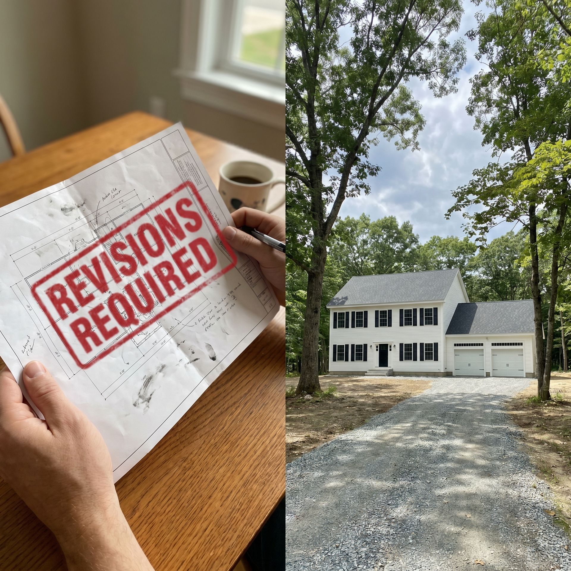 Before and after custom home plans Cumberland ME