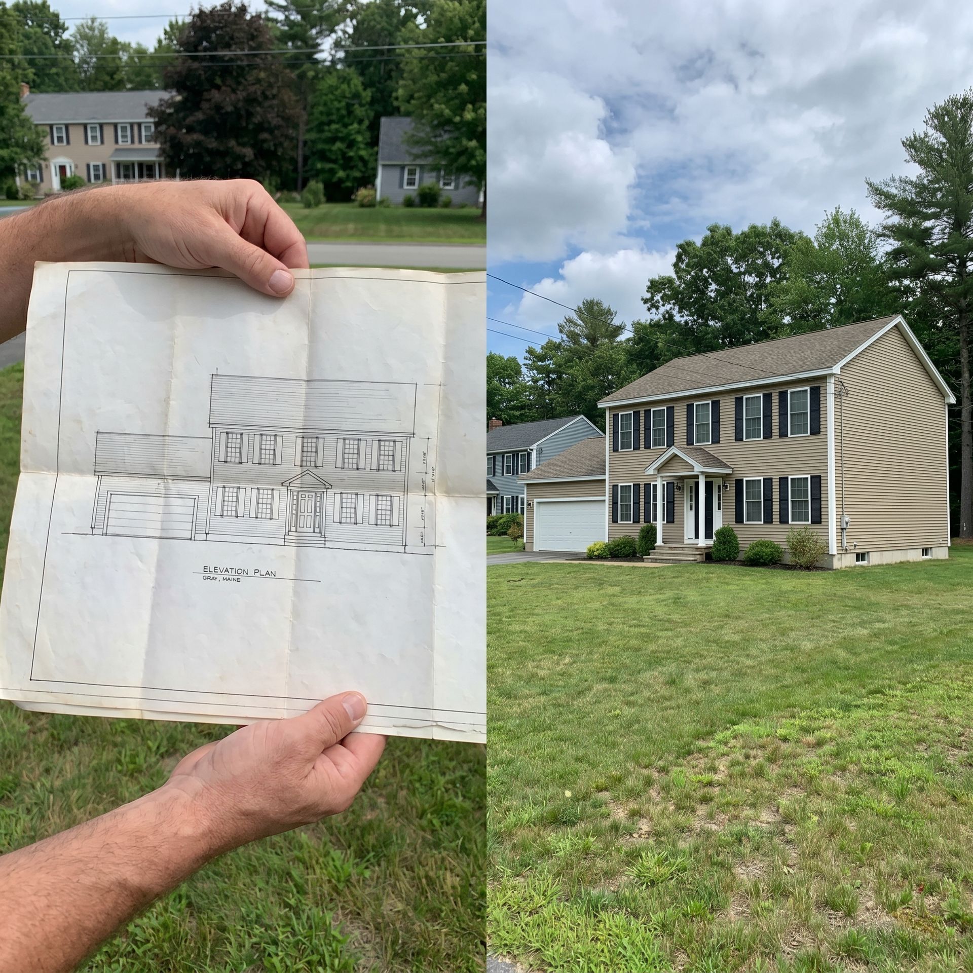 Before and after house plans to home Gray ME