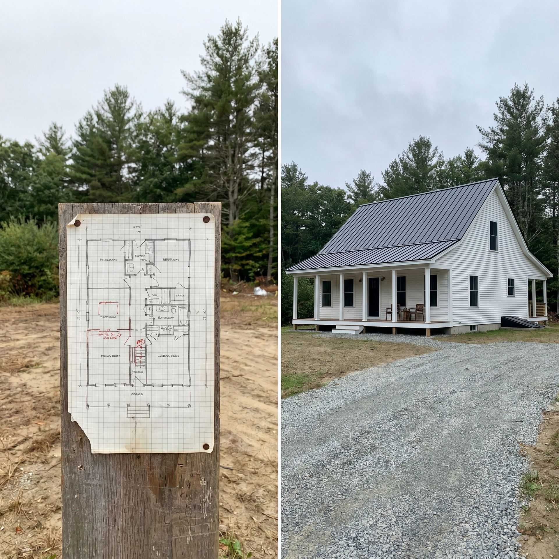 Before and after from plans to home Hollis ME Before and after from plans to home Hollis ME