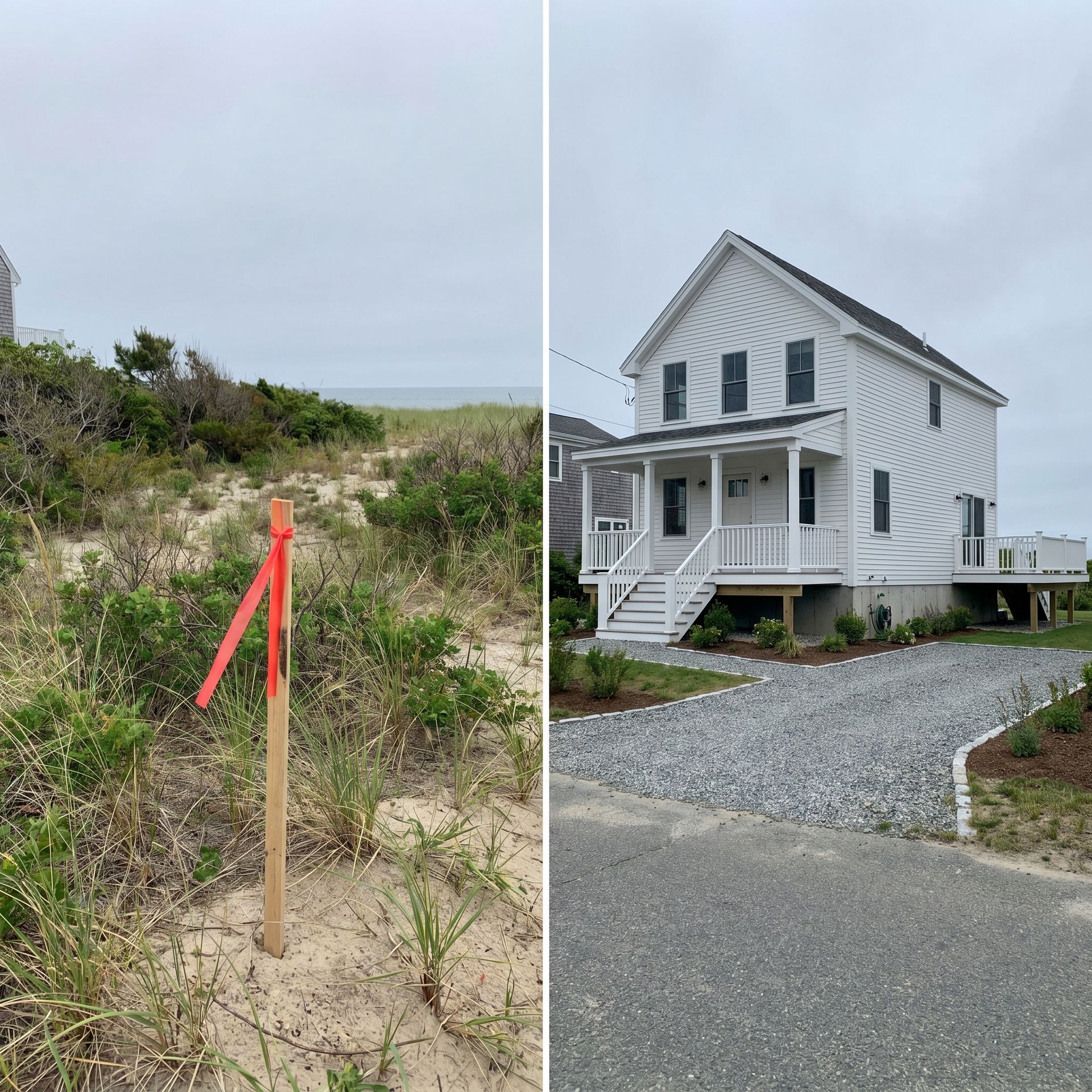 Before and after plans to coastal home Old Orchard Beach ME