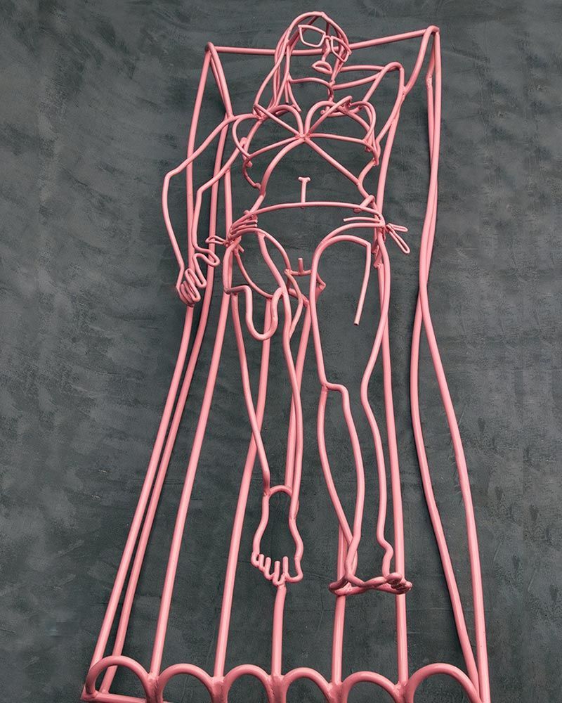 Pink Plastic Standing Sculpture Top View