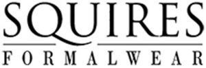 A black and white logo for squires formalwear