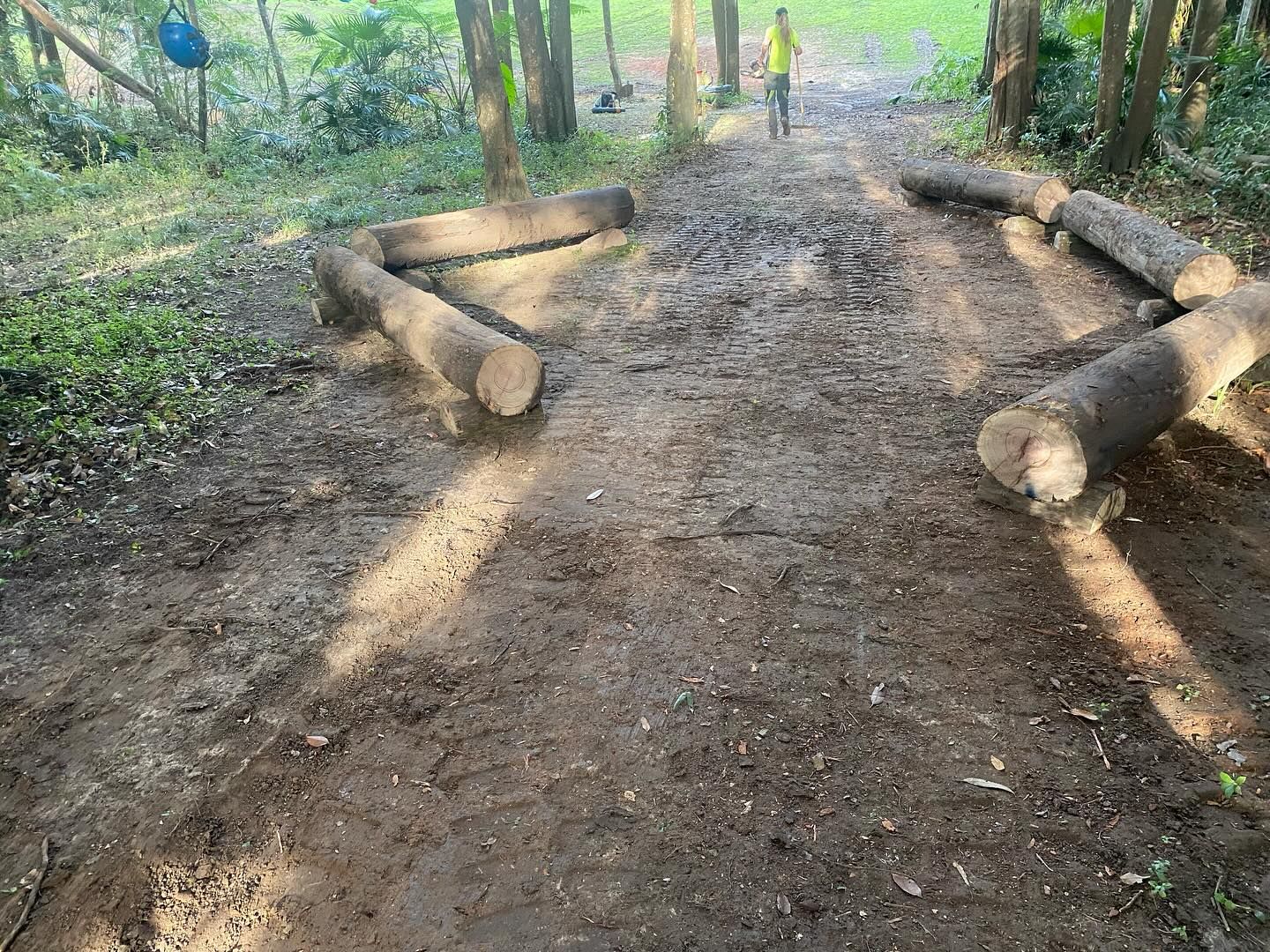 Muddy Trail With Wooden Obstacles — All Tree Solutions in Kincumber, NSW