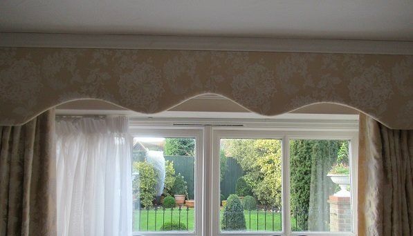 Voile curtain and pelmet for a bedroom custom made