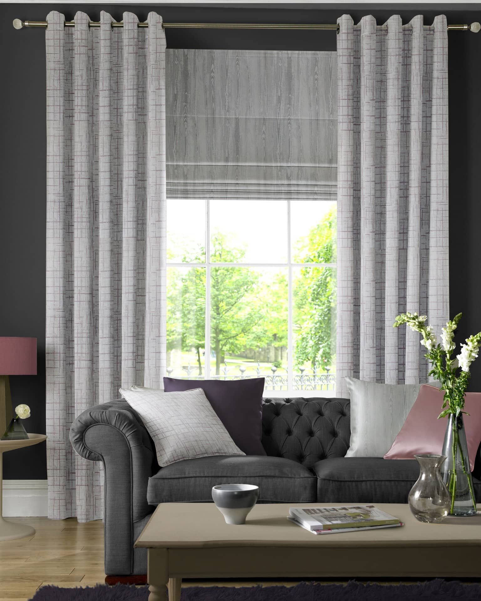 Curtains and Roman Blinds for a sitting room window