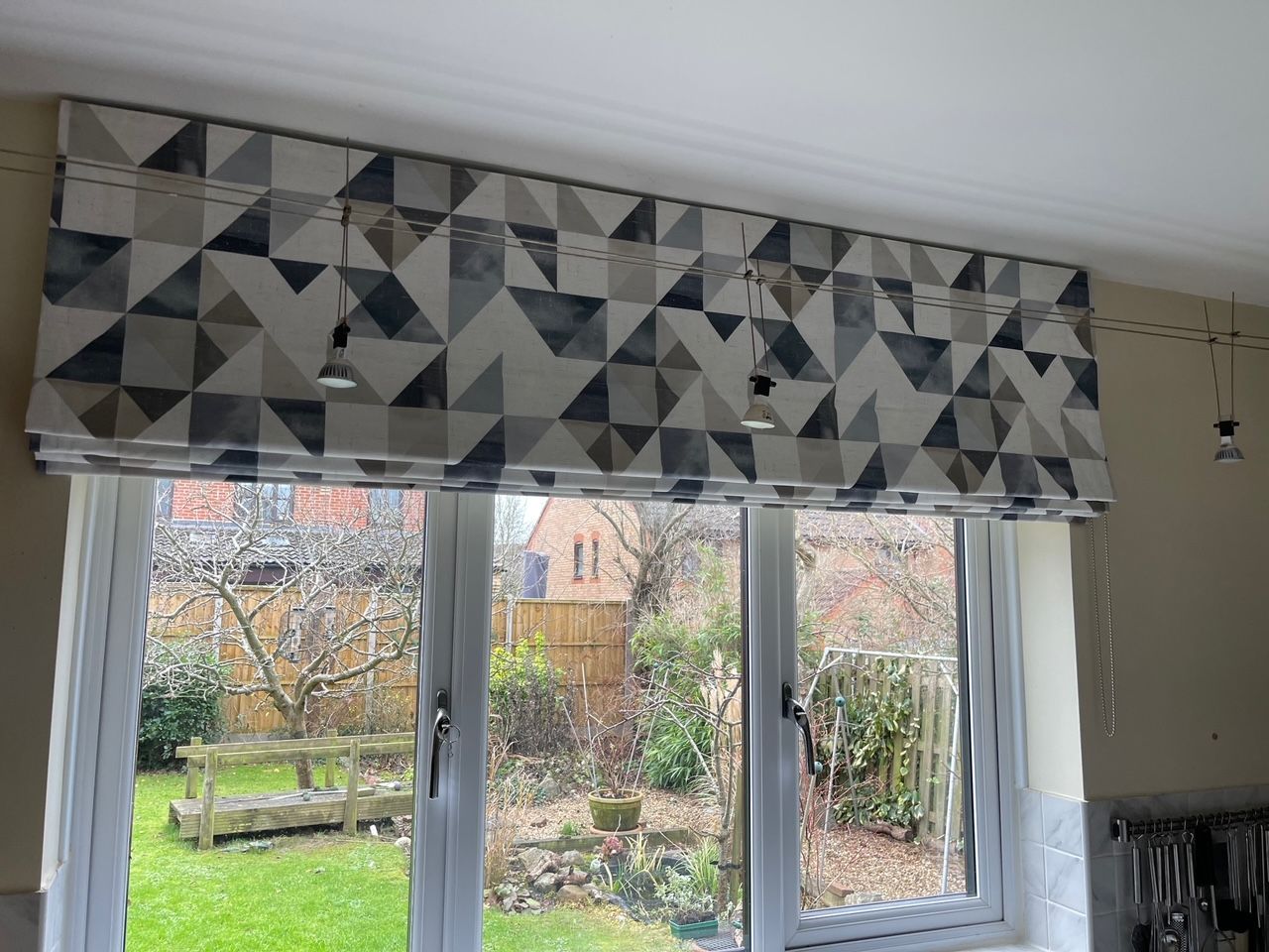 Roman Blind with abstract pattern
