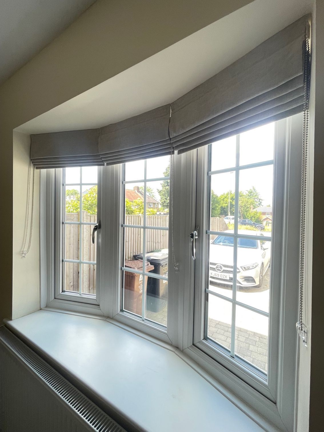 Roman Blinds in a bay window