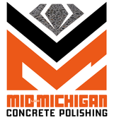 A logo for mid michigan concrete polishing