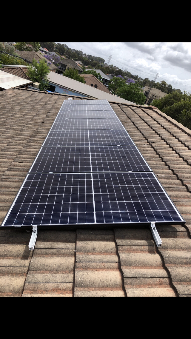 solar panels on roof