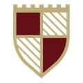 A shield with a crown and three leaves on it