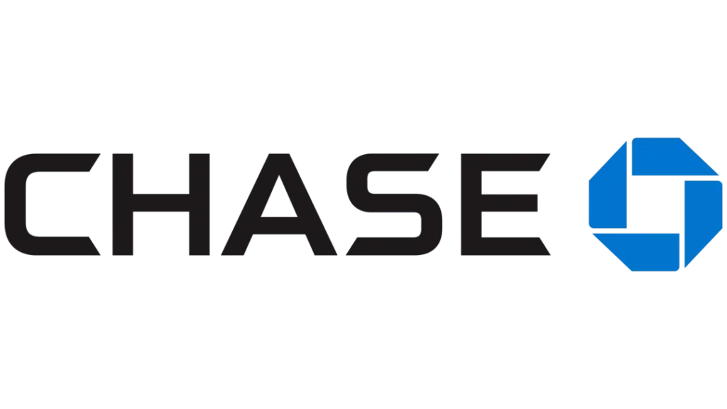 The chase bank logo is black and blue on a white background.