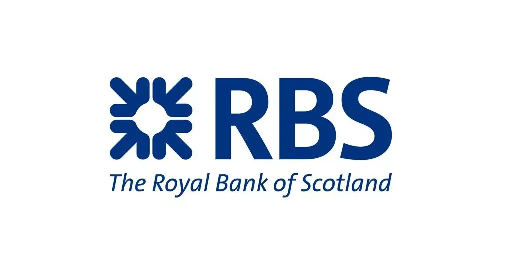 The logo for the royal bank of scotland is blue and white.
