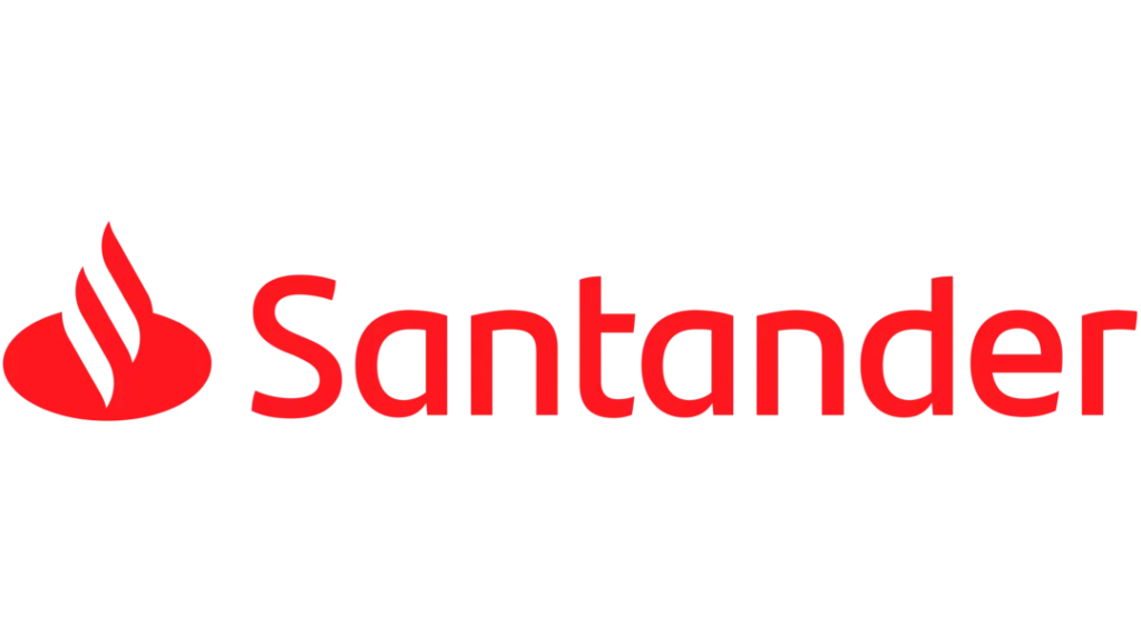 The santander logo is red and white on a white background.