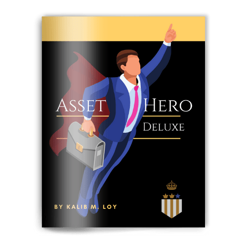 A book titled asset hero deluxe by kalib m loy