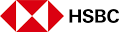 A close up of a hsbc logo on a white background.