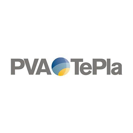 Es ist ein Logo für ein Unternehmen namens PVA Tepla.