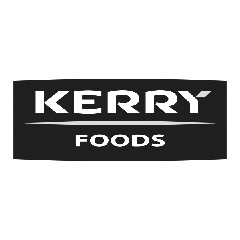 A black and white logo for kerry foods