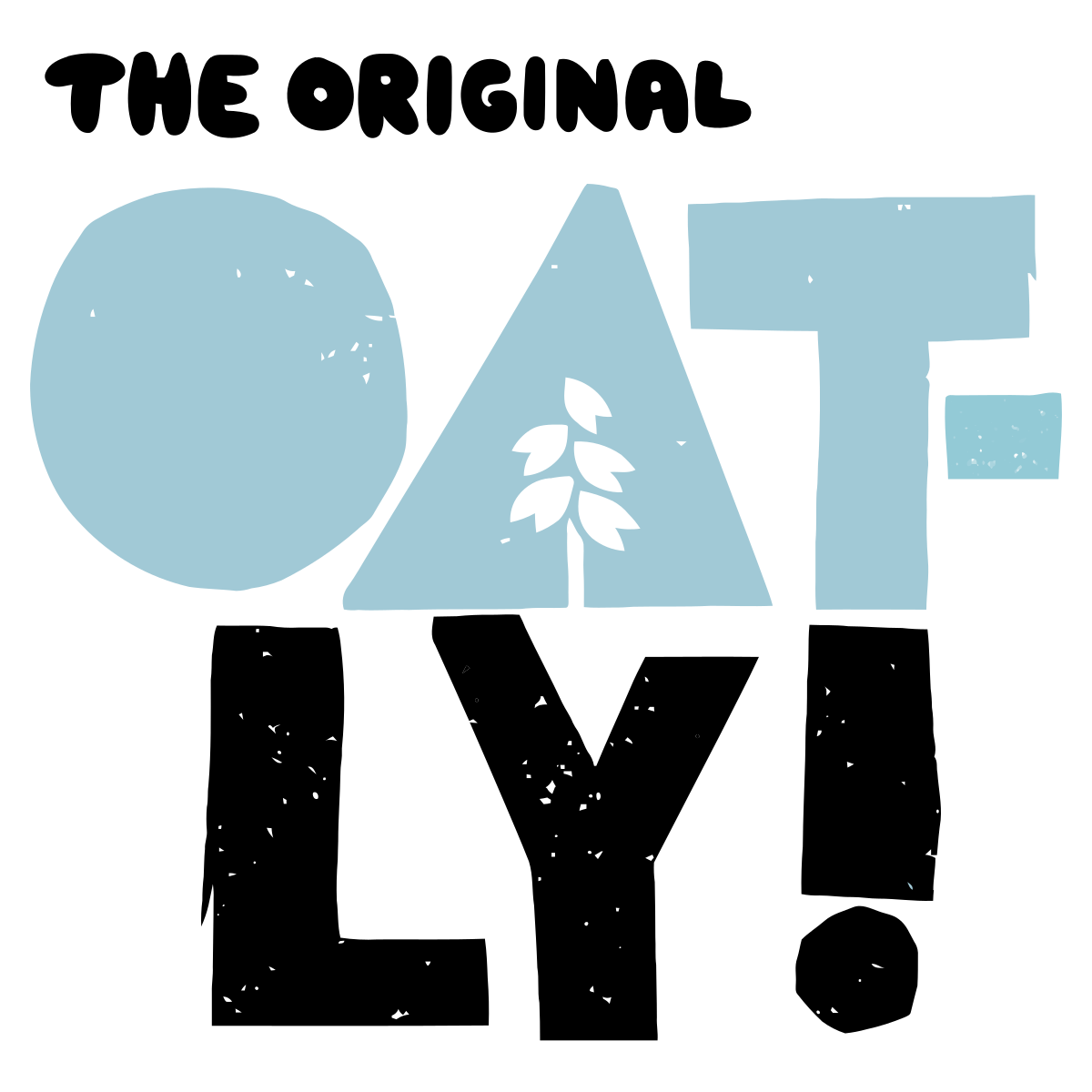 The original oat ly logo is blue and black with a tree in the middle.