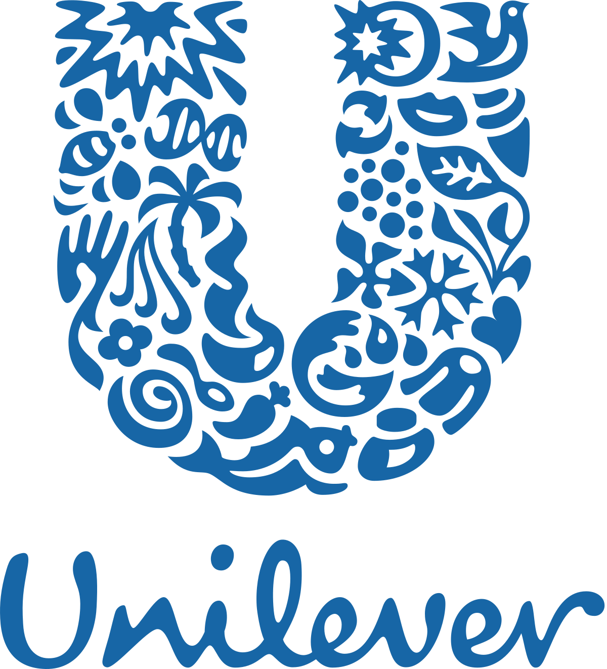 A blue logo for unilever is shown on a white background