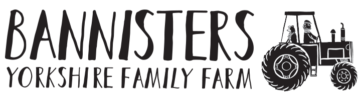 A black and white logo for bannisters yorkshire family farm