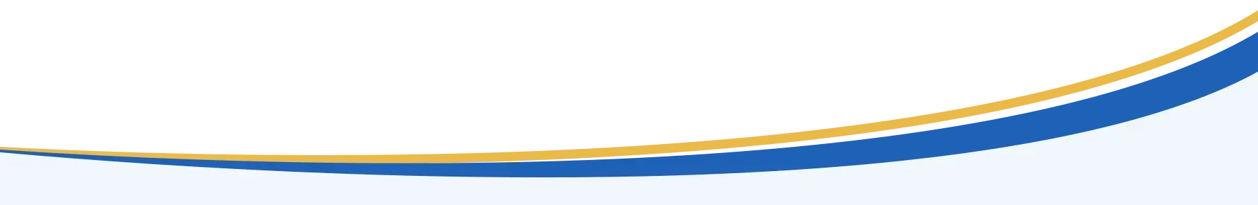 Blue and gold swoosh border on a white background