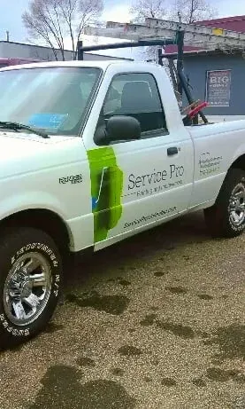 White pickup truck with 