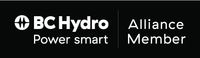 A black and white logo for bc hydro power smart alliance member