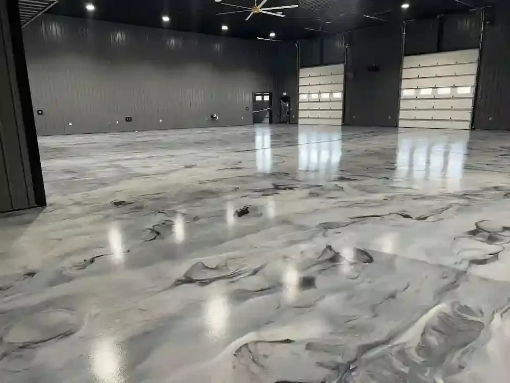 commercial garage marbled epoxy floor columbus ohio