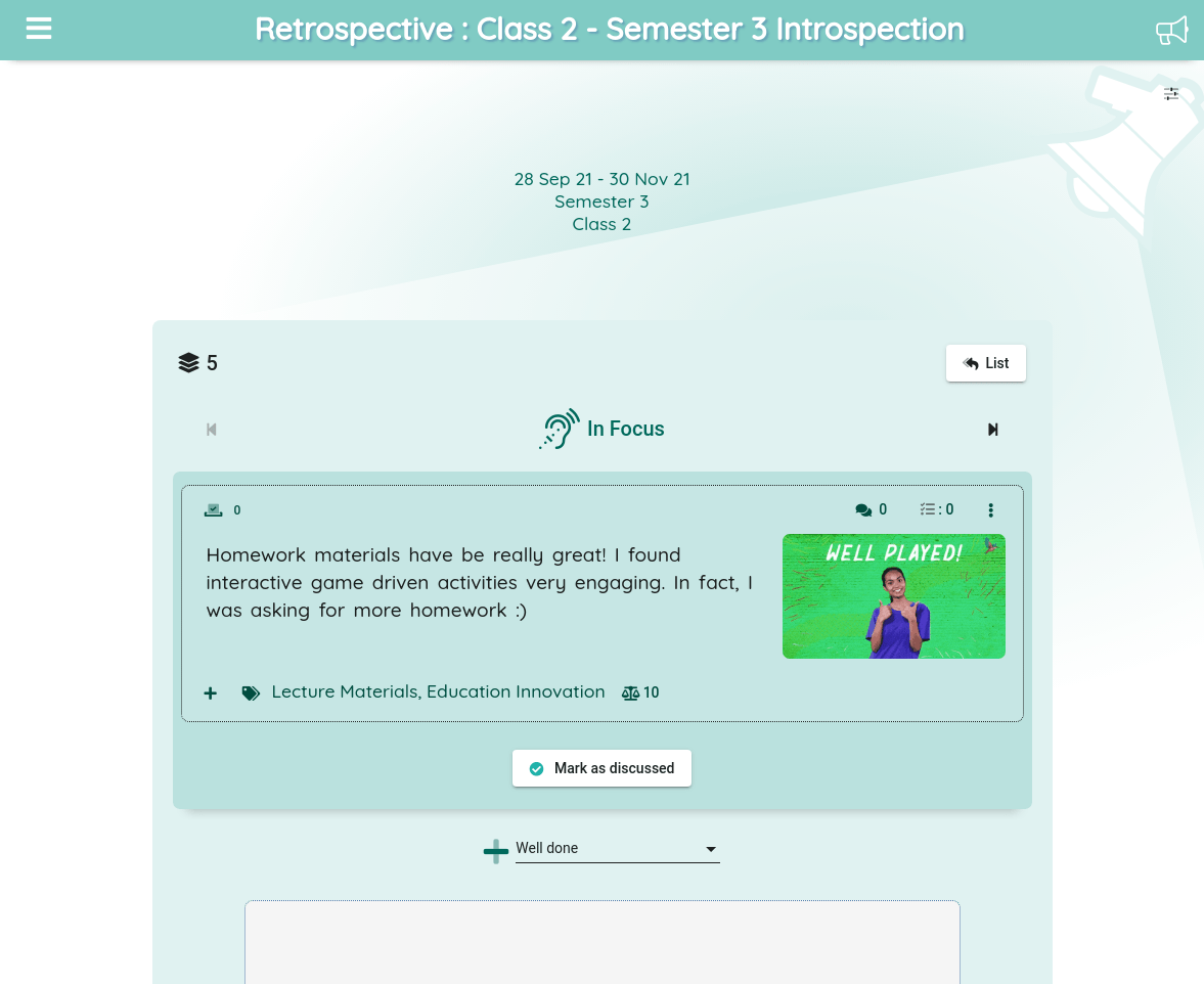 Retrospective conversations with active listening and break out rooms | Neelix Feedback Platform