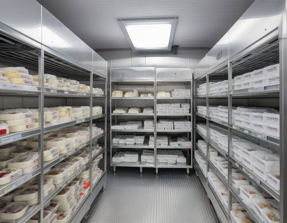 A room filled with lots of shelves and boxes of food.