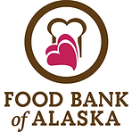 Logo for Food Bank of Alaska: Brown circle with bread and heart, text